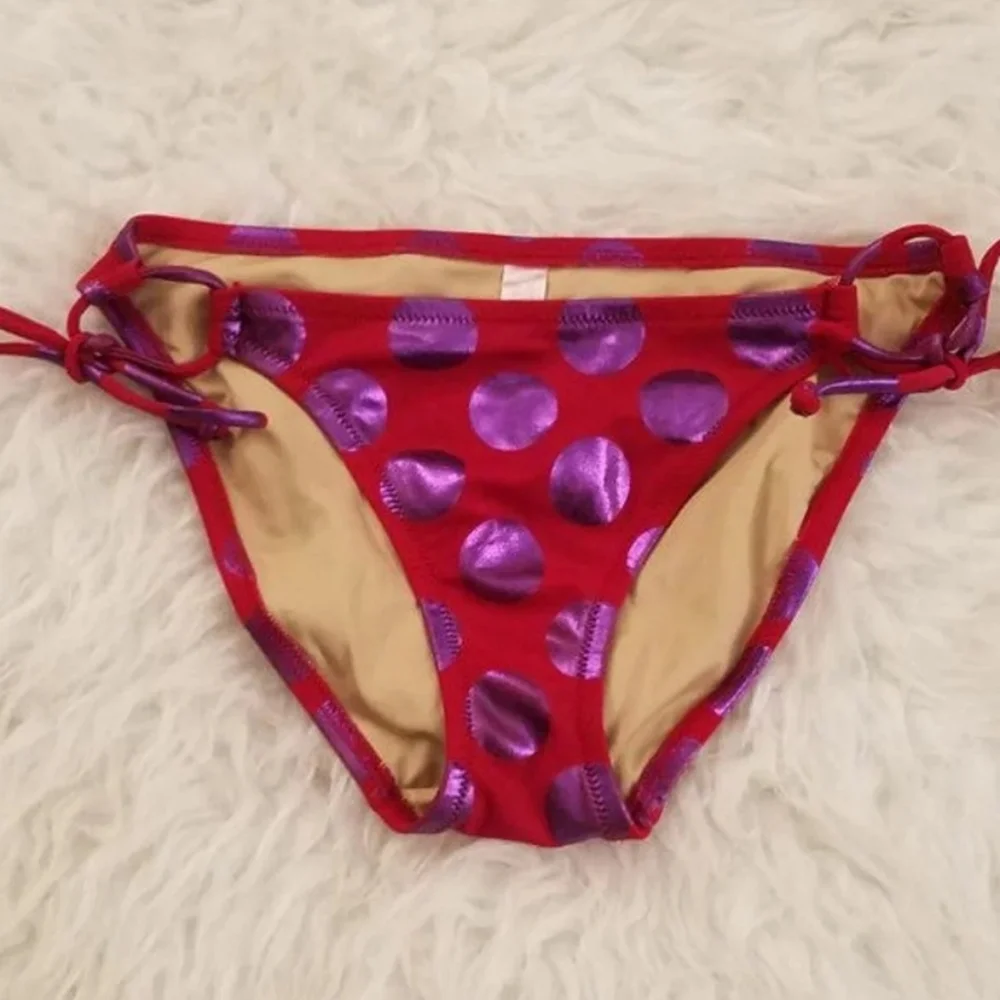 Vintage Victoria's Secret Shimmer Polka Dot Bikini - Picture 6 of 14